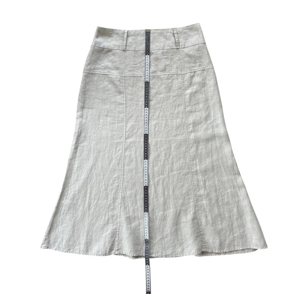 For Cynthia 100% Linen Maxi Long Modest Skirt Sand Neutral Boho Chic Size Medium - Picture 3 of 16